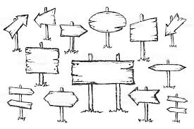 Black And White Striped Road Sign Australia Hand Drawn Doodle Wooden Road Signs And Arrows Pointing In Different How To Draw Hands Road Signs Free Hand Drawing
