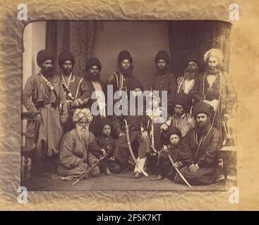 Afghanistan: 'Group of the Amir Shere Ali, Prince Abdullah Jan, & Sirdars'. Photo by John Burke (1843-1900), 1869. Sher Ali Khan (1825–February 21, 1879) was Amir of Afghanistan from 1863 to 1866
