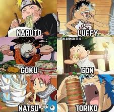 Toriko X One Piece X Dragon Ball Z Crossover Naruto Uzumaki Monkey D Luffy Son Goku Gon Freecss Natsu Dragneel Toriko Anime Dragon Ball Super Anime Funny Luffy
