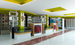 Mixing dining chairs and stools: Showroom Interior And Architecture Design Service In Faridabad Vastuteck Id 10655358633