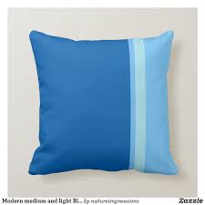 Modern Medium And Light Blue Pattern Stripes Throw Pillow Zazzle Com In 2020 Stripe Throw Pillow Blue Pillows Decorative Throw Pillows