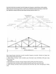 Gambar rangka rangka atap berikut memperlihatkan konstruksi rangka atap dengan menggunakan baja. Konstruksi Kuda Kuda Kayu 9 M