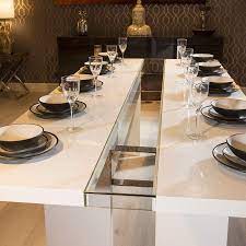 Quatropi Luxury Large 12 Seater 240cm Dining Table White Gloss Glass White Glass Dining Table Luxury Dining Tables Glass Dining Table