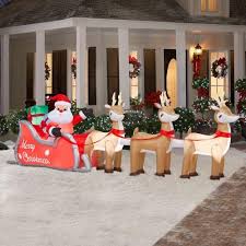 Large santa sleigh wooden santa sleigh christmas sleigh santa sleigh and reindeer santa sleigh mdf outdoor santa sleigh santa sleigh ornament santas sleigh. 16 Ft Colossal Inflatable Lighted Santa In Sleigh With Reindeers 1 Buy Online In Angola At Angola Desertcart Com Productid 5727741