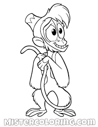 This burly guy wants some love in the form of colours. Abu Happy Aladdin Coloring Page Disney Character Drawings Disney Coloring Pages Cartoon Coloring Pages