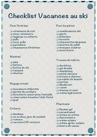 Checklist Vacances Au Ski Vacances Ski Liste De Vacances Voyage Au Ski