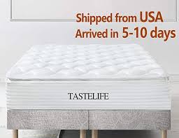 Tastelife Queen Bamboo Pillow Top Mattress 12 Inch Innerspring Mattress And Gel Memory F Bamboo Pillow Gel Memory Foam Mattress King Size Memory Foam Mattress