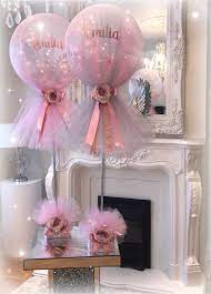 Tulle Balloon Centrepiece Girl Baby Shower Centerpieces Bohemian Baby Shower Theme Pink Baby Shower Centerpieces