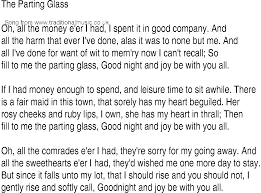Irish Music Song And Ballad Lyrics For The Parting Glass The Parting Glass Irish Songs Lyrics