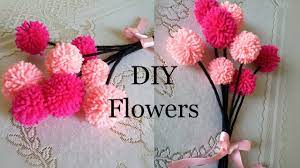 A wide variety of hand made flowers of wool options are available to you, such as occasion, type. Diy Pom Pom Flowers Wool Flowers Home Decor The Blue Sea Art Youtube