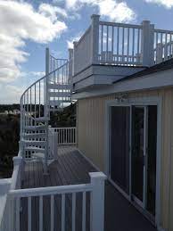 Aluminum Powder Coated Spiral Stair From A Rooftop Deck Staircase Outdoor Exterior Stairs Outdoor Stairs