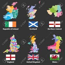 Tour del sur de inglaterra, gales y país de shakespeare. Mapas Vetoriais E Bandeiras Da Republica Da Irlanda Escocia Irlanda Do Norte Inglaterra Reino Unido E Pais De Gales Ilustraciones Vectoriales Clip Art Vectorizado Libre De Derechos Image 91758617