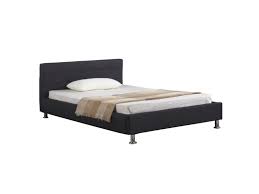 Lit Simple Pour Adulte Nizza 120x190 Cm 1 Place Et Demi 1 Personne Avec Sommier Et Pieds En Metal Chrome Tissu Capitonne Noir Vente De Idimex Conforama