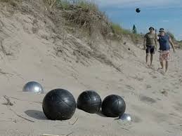 Bocce ball court, sand over concrete (some sand missing) copyright learnbocceball.com. Sauble Beach 2016 Part 2 Extreme Bocce Ball In The Sand Dunes At The Beach Youtube