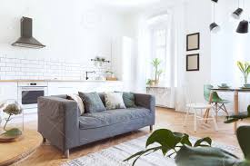 Sofas in the interior of the. Modern Open Interior Of Living Room And Kitchen With Stylish Stock Photo Picture And Royalty Free Image Image 107542275