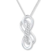 Double Infinity Necklace 1 10 Ct Tw Diamonds Sterling Silver Jared Mens Sterling Silver Necklace Silver Silver Necklace Set