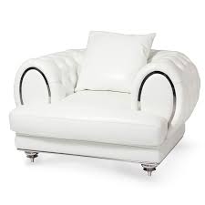 All colors black blue brown gray green natural orange pink red white. Mia Bella Ellia Leather Chair And A Half Frosted Cream Aico Furniture Furniture Cart