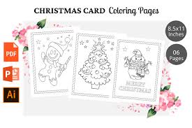 Christmas wreath with a big red bow. Christmas Card Coloring Pages Kdp Graphic By Kdpwarrior Creative Fabrica