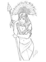 Aztec Princess By Elias Chatzoudis Aztec Drawing Princess Drawings Aztec Art