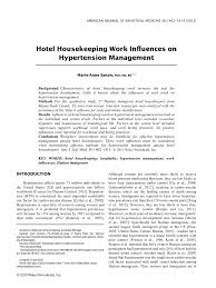 Maybe you would like to learn more about one of these? Pdf Hotel Housekeeping Work Influences On Hypertension Management