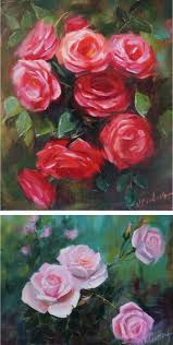 Pink Rose Flower Print Garden Floral Wall Art Decor For Kitchen Living Room Flower Painting Original Flower Painting Oil Painting Flowers