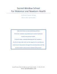 Sacred Window School For Maternal and Newborn Health