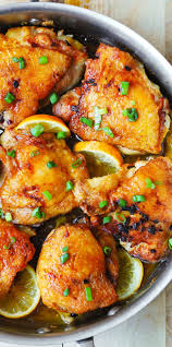 Lemon Ginger Chicken Thighs These Bone In Skin On Chicken Thighs Always Come Out So Flavorful And Moist Chicken Thigh Recipes Ginger Chicken Chicken Recipes