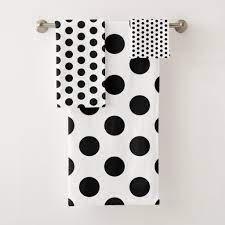 Buy spotted bath towels & washcloths and get the best deals at the lowest prices on ebay! Classic Black And White Polka Dot Bath Towel Set Zazzle Com Polka Dot Bathroom Black Decor Black And White Decor