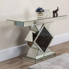 Each piece is handcrafted to the highest standards with beveled mirror and sparkly diamonds. Abreo Diamond Crush Crystal Sparkle Mirrored Console Table Silver Black Black Diamond Crush Console Table Buy Online In Pakistan At Desertcart Pk Productid 156843044