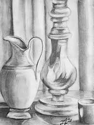 Black And White Still Life Drawing Pencil Sketch Still Life Pencil Black And White Charcoal Drawing Illustration Still Lif Still Life Sketch Pencil Sketches Landscape Still Life Drawing