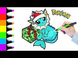 Cute christmas coloring pages pikachu baby pokemon best hd free. Vaporeon Christmas Coloring Book Pages I Pokemon Coloring Videos For Kids Youtube