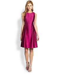 Kay Unger Sateen Cocktail Dress Saks Com Dresses Cocktail Dress Fashion