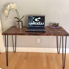 This Beautiful Desk Is A Perfect Touch Of Both Modern And Rustic It Is Made Of Pine Wood Lightly Burned Using The Japane Modern Desk Rustic Desk Modern Rustic