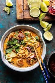 Thai green curry with shrimp. Weeknight Thai Chicken Meatball Khao Soi Half Baked Harvest