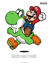 Cute yoshi coloring page from yoshi category. Mario And Yoshi Coloring Page Super Fun Coloring