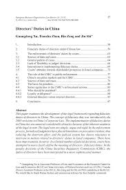 Pdf Directors Duties In China