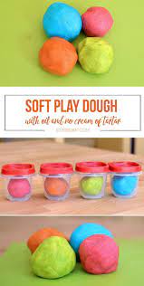 Colorful And Soft Play Dough Recipe With Oil And No Cream Of Tartar Soft Play Dough Homemade Playdoh Homemade Playdough Recipe