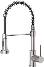 Are there any brushed nickel kitchen faucets at home depot? Owofan Kitchen Faucet With Pull Down Sprayer Industrial 1 Handle 1 Hole Or 3 Hole Faucet For Farmhouse Camper Laundry Utility Rv Wet Bar Sinks With Deck Plate Stainless Steel Brushed Nickel Amazon Com