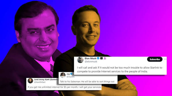 Elon Musk's Most Direct Dig At Mukesh Ambani Over Starlink's Entry In India  - Inventiva