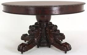 Carved Lion Head Mahogany Dining Table 54 With 4 Leaves Mahogany Dining Table Dining Table Mahogany
