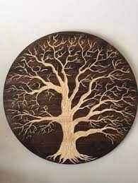 Large Oak Tree Of Life 24in Across Wood Carved Wall Art Carved Wall Art Metal Tree Wall Art Tree Of Life Artwork
