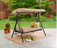 Shop outdoor swings and canopy swings for your patio at everyday low prices with walmart canada. Amazon Com Mainstay 3 Seat Porch Patio Swing 3 Porch Swing Tan Garden Outdoor