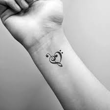 Small Music Heart Temporary Tattoo Set Of 3 Heart Temporary Tattoos Tattoo Set Music Tattoo Designs