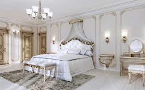 Download Wallpapers Luxurious Bedroom Interior Classic Style White Bedroom Luxurious Classic Furniture Interior Design Besthqwallpapers Com Luxurious Bedrooms Luxury Interior Design Luxury Homes Interior
