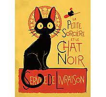 Photographic Prints Black Cat Art Studio Ghibli Cat Art