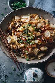This Family Comfort Dish Of Chinese Cabbage Is Rich Tasting And Easy To Make The Napa Cabbage Is Bra Glass Noodles Recipe Braised Cabbage Easy Chinese Recipes