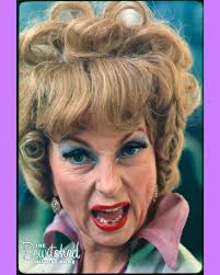 How fierce is this rare closeup photo of Endora from 1965?! #Bewitched  #AgnesMoorehead #Endora #BewitchedHistoryBook