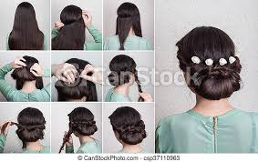 Our list of easy hairstyles for long hair would be incomplete without it. Simple Hairdo Self Tutorial Simple Beautiful Hairdo For Long Hair With Flowers Self Tutorial Canstock