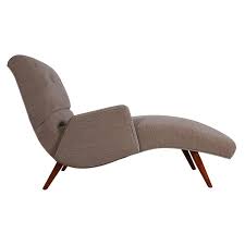 We gave it a slightly pitched back, angled arms and plush cushions that sit within the frame to deliver tons of comfort without the bulk. Mid Century Modern Chaise Lounge Chair In Gray Tweed Upholstery At 1stdibs