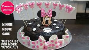The design is gymboree sitting on a basket. Minnie Mouse Chocolate Sponge Birthday Cake Design Ideas For Kids Decorating Tutorial Video Youtube